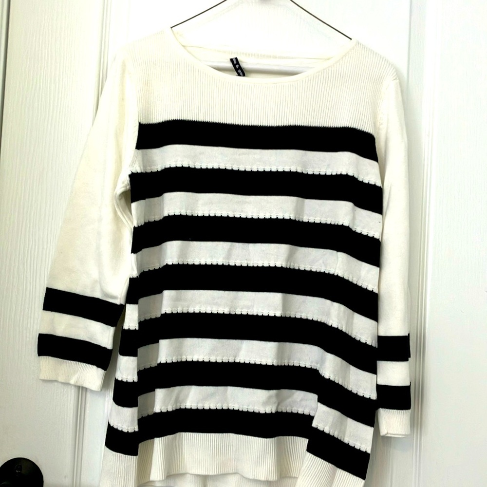 Black and White Striped Sweater